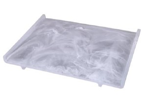 Picture of Resin Serving Tray Swirl Design White 16" x 12"